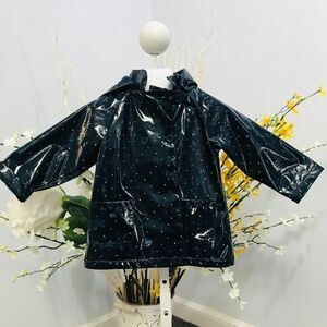 Toddler raincoat blue with polka dots size 18M